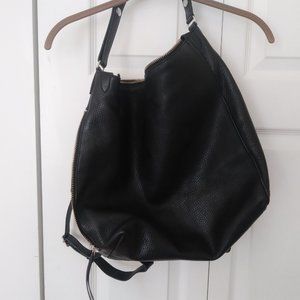 Margot Black Leather Convertible Backpack